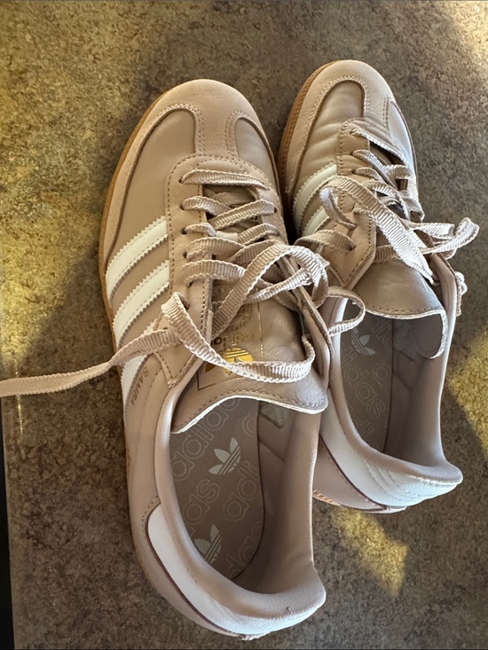 adidas Shoes - adidas Women's Sneakers in Blush Pink with White Stripes